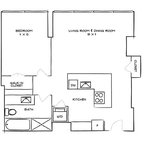 1 Bed, 1 Bath Apt - Park Towne Place Premier Apartment Homes - Elfreth