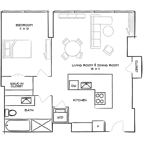 1 Bed, 1 Bath Apt - Park Towne Place Premier Apartment Homes - Elfreth