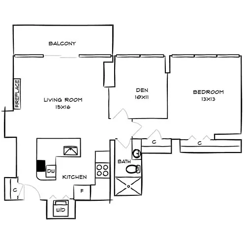 Luxury 1 bedroom Homes for rent at Park Towne Place Premier Apartments