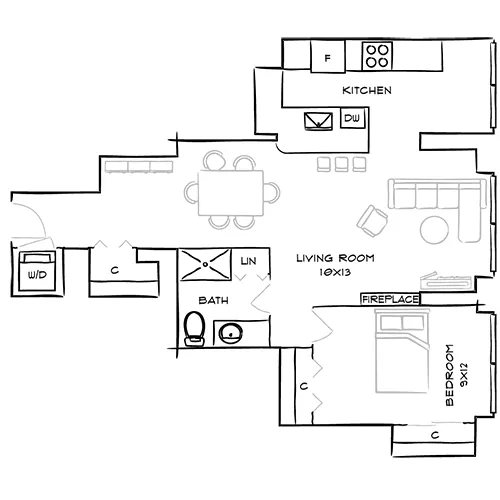 Park Towne Place Premier - 1 Bed, 1 Bath - Locust Penthouse