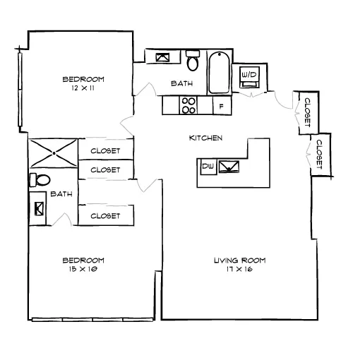 2 Beds, 2 Bath Apt - Park Towne Place Premier Apartment Homes - Pop