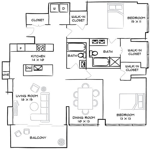 Park Towne Place | Philadelphia, PA | Floor Plan Diagram