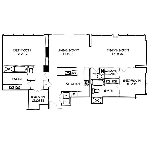 2 Bed, 2.5 Bathrooms - Park Towne Place Premier - Beaux