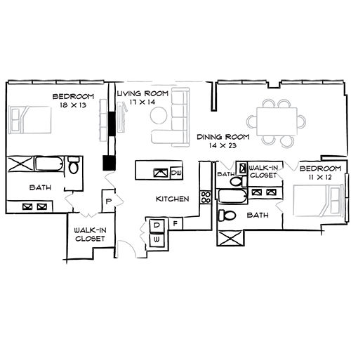 Park Towne Place | Philadelphia, PA | Floor Plan Diagram