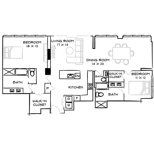 Park Towne Place | Philadelphia, PA | Floor Plan Diagram