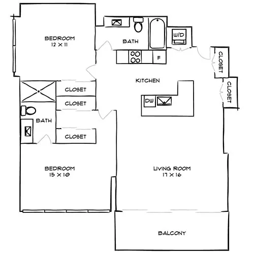 Park Towne Place Premier Apt Homes - 2 Bedrooms, 2 Baths - Baroque