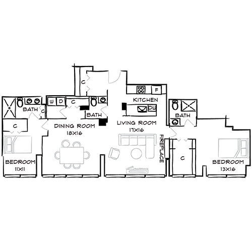 2D Diagram Furnished