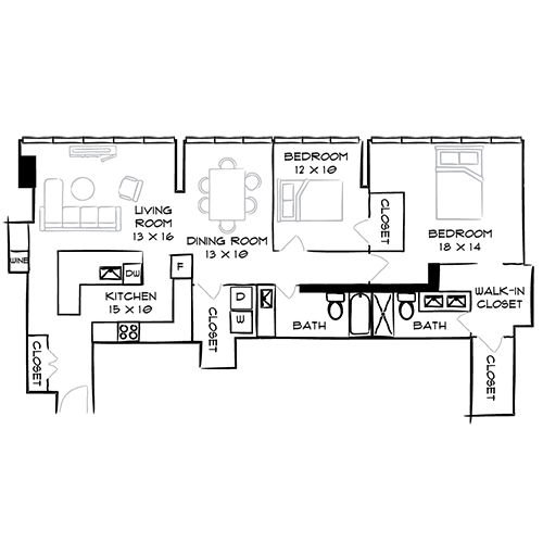 Park Towne Place | Philadelphia, PA | Floor Plan Diagram 