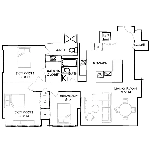 3 Beds, 2 Baths - Park Towne Place Premier - Eakins