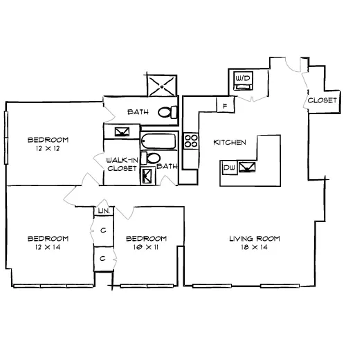 3 Beds, 2 Baths - Park Towne Place Premier - Eakins