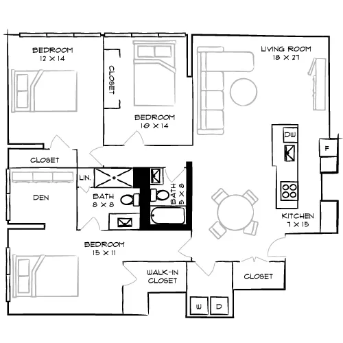 3 Beds, 2 Baths - Park Towne Place Premier Apartment Homes - Fairmount
