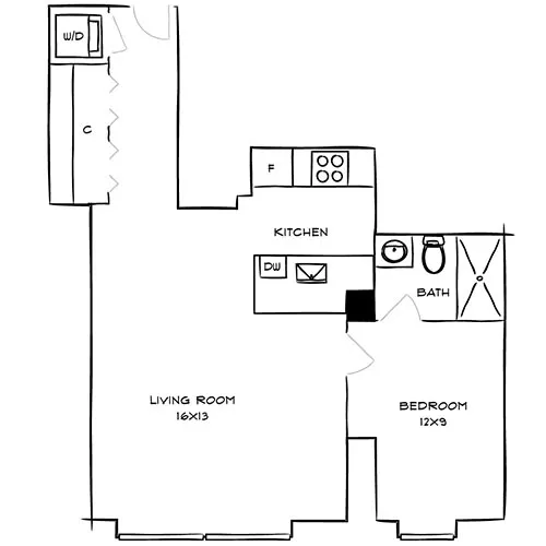 1 Bed, 1 Bath Apartment - Park Towne Place Premier - Carlton