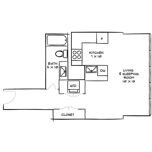 Studio, 1 Bath - Park Towne Place Premier Apartments - Broad