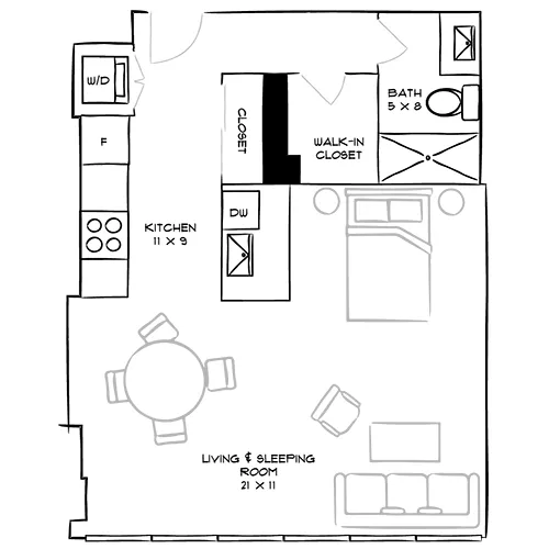 Park Towne Place Premier | Philadelphia, PA | Floor Plan Diagram