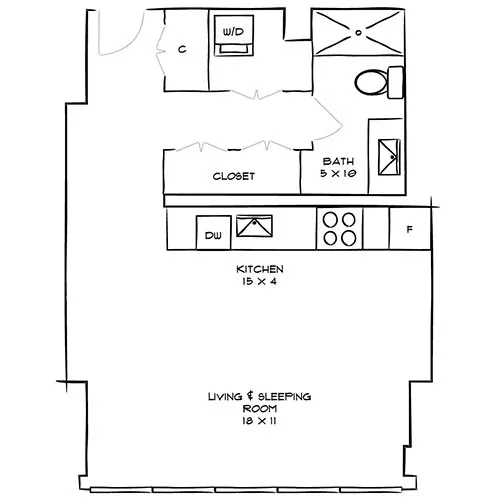 Studio, 1 Bathroom - Park Towne Place Premier Apartment Homes - Belmont