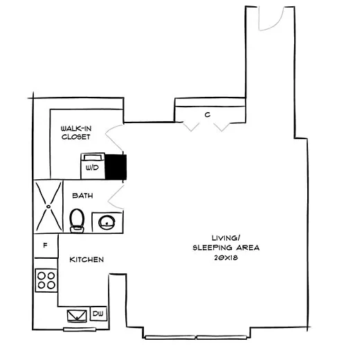 Park Towne Place Premier - Studio, 1 Bath - Chestnut