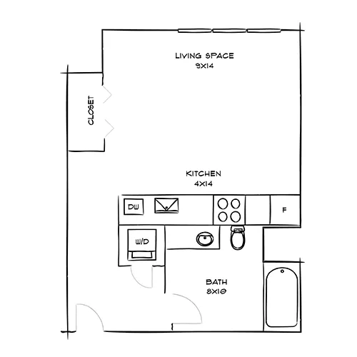 Aegean Floor Plan Diagram - Indigo Apartment Homes