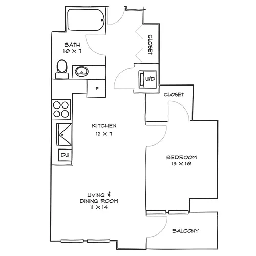 Celeste Floor Plan Diagram - Indigo Apartment Homes