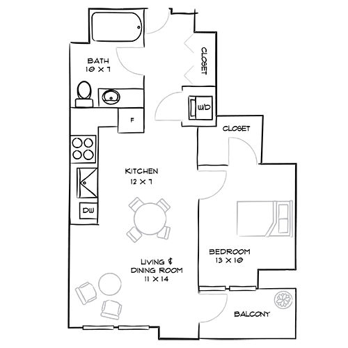 Celeste Floor Plan Diagram - Indigo Apartment Homes