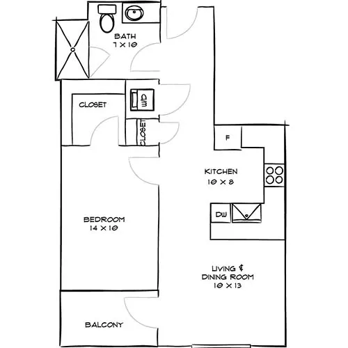 Indigo Apartment Homes - Redwood City - floorplan powder