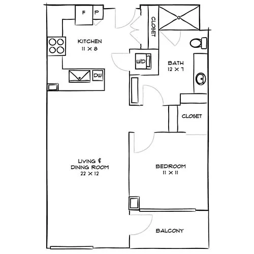 Indigo Apartment Homes - Redwood City - floorplan spindrift