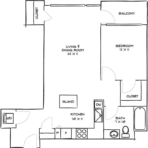 Indigo Apartment Homes - Redwood City - floorplan admiral