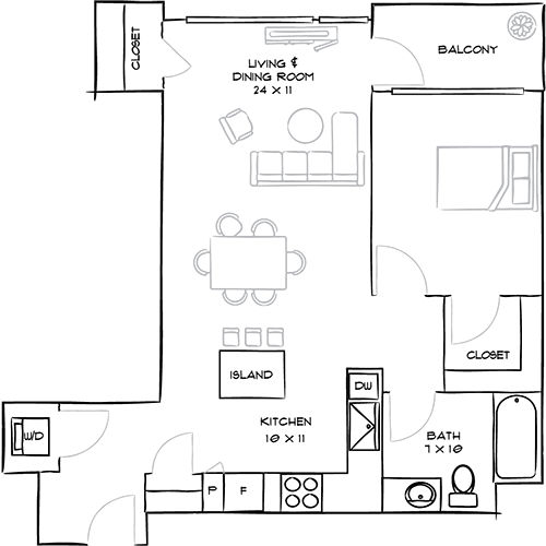 Indigo Apartment Homes - Redwood City, CA - Floor Plan Diagram