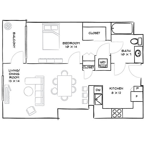 Indigo Apartment Homes - Redwood City - Robin floor plan