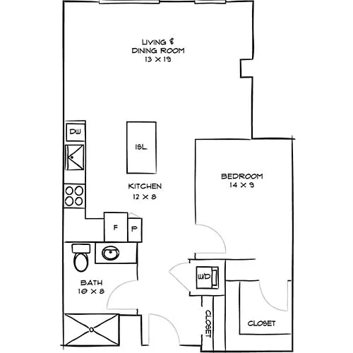 Indigo - Redwood City, CA - Floor Plan Diagram