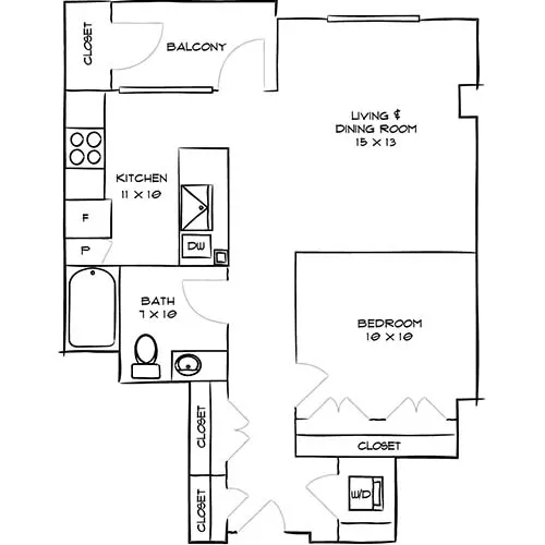Indigo Apartment Homes - Redwood City - CA - Oxford Floor plan