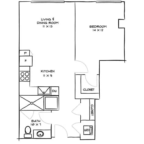 Ocean Floor Plan - Indigo Apartment Homes