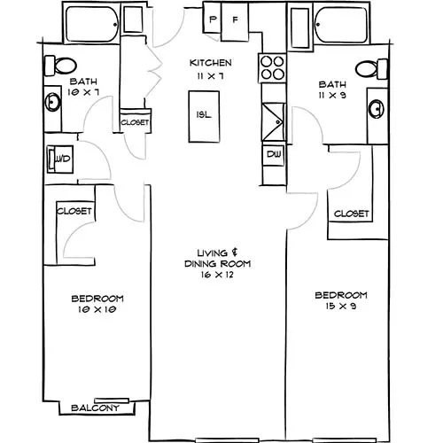 Persian Floor Plan - Indigo Apartment Homes