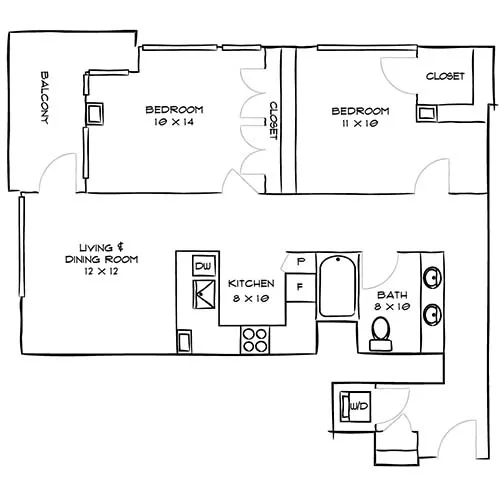 Dolphin Floor Plan - Indigo Apartment Homes