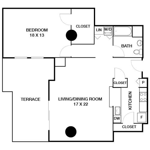 The Left Bank - Philadelphia Apartments - Floor Plan Diagram