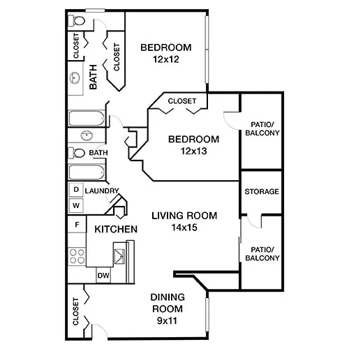 Bent Tree Apartments | Centreville, VA | Floor Plan Diagram