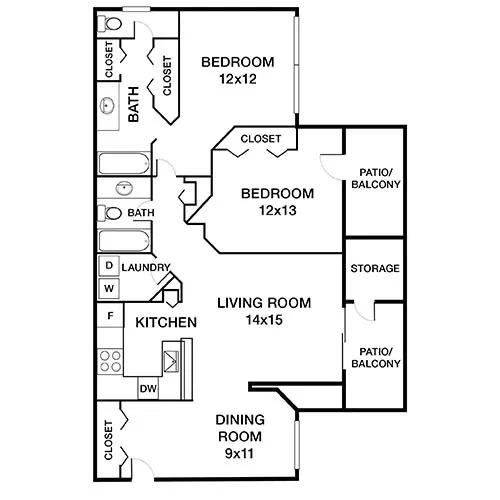 Bent Tree Apartments | Centreville, VA | Floor Plan Diagram