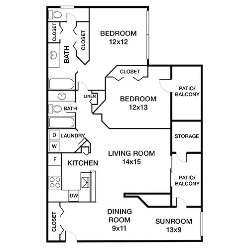 Bent Tree Apartments | Centreville, VA | Floor Plan Diagram