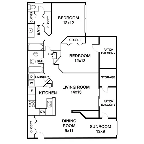 Bent Tree Apartments | Centreville, VA | Floor Plan Diagram