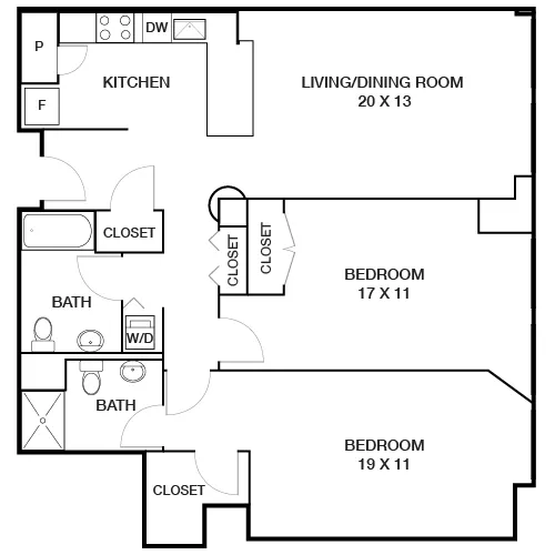 The Left Bank - Philadelphia Apartments - Floor Plan Diagram