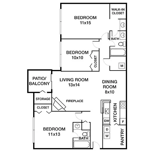Bent Tree Apartments | Centreville, VA | Floor Plan Diagram