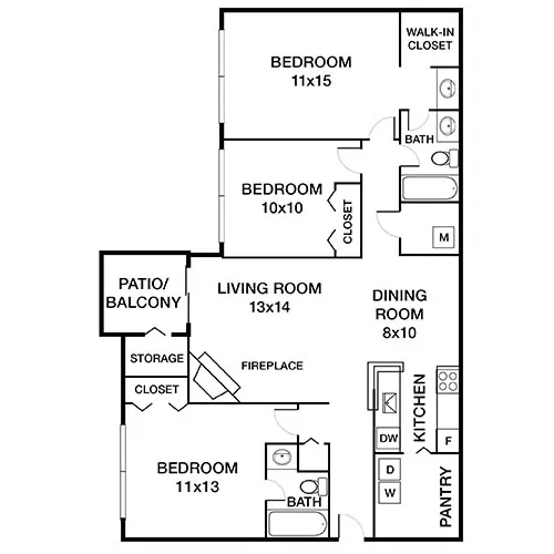 Bent Tree Apartments | Centreville, VA | Floor Plan Diagram