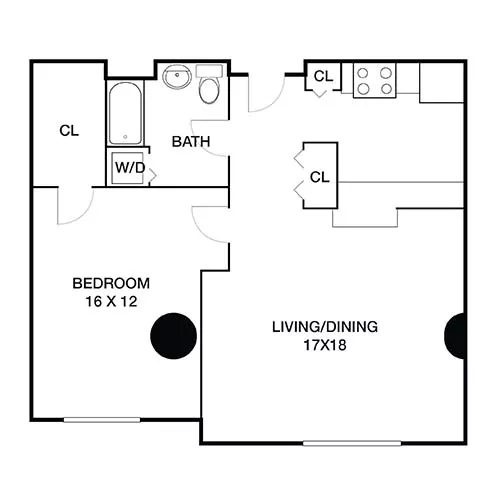 The Left Bank - Philadelphia Apartments - Floor Plan Diagram