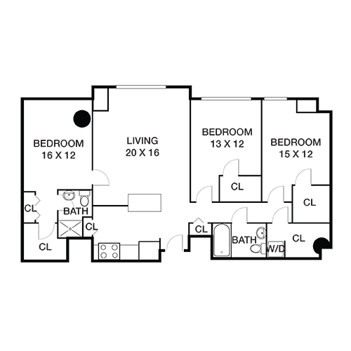 The Left Bank - Philadelphia Apartments - Floor Plan Diagram