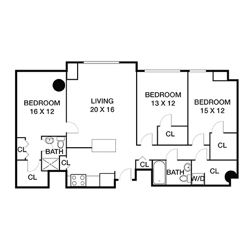 The Left Bank - Philadelphia Apartments - Floor Plan Diagram