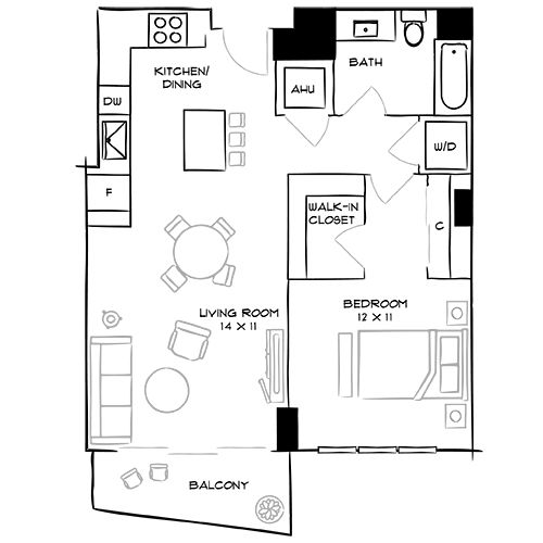 Flamingo Point | Miami, FL | The Park 1M Diagram with Furniture
