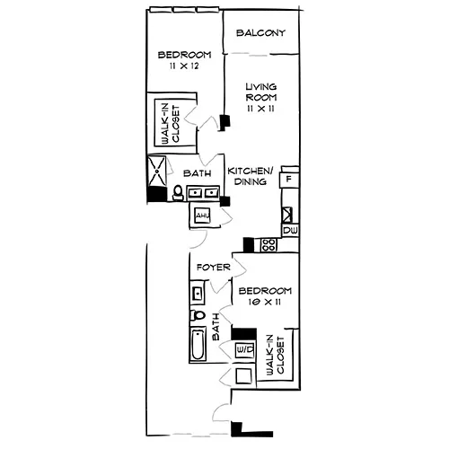 Flamingo Point | Miami, FL | Sunset Villa 2C Diagram