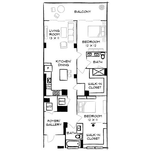 Flamingo Point - Miami, FL - Floorplan Diagram Furnished 