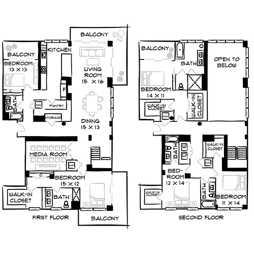 Flamingo Point | Miami, FL | Bay Lofts 5A Diagram with Furniture