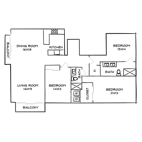 Flamingo South Beach - Miami, FL - Floor Plan Diagram
