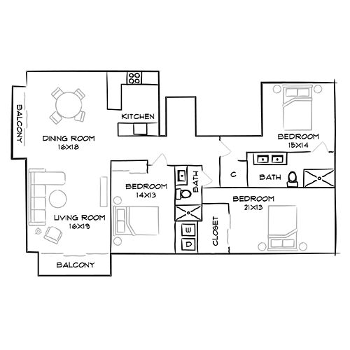Flamingo South Beach - Miami, FL - Floor Plan Diagram